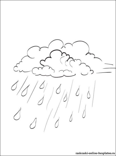 Тучка раскраска для малышей