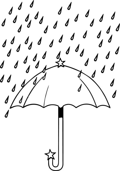 Девочка с зонтиком раскраска