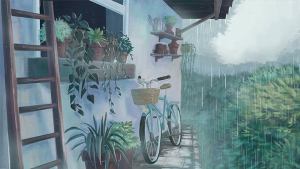 Аниме Эстетика дождь