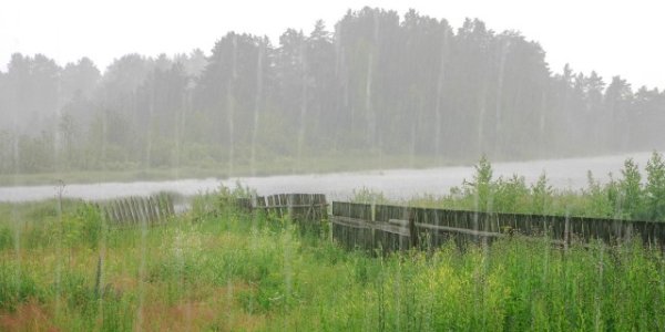 Ливень в деревне