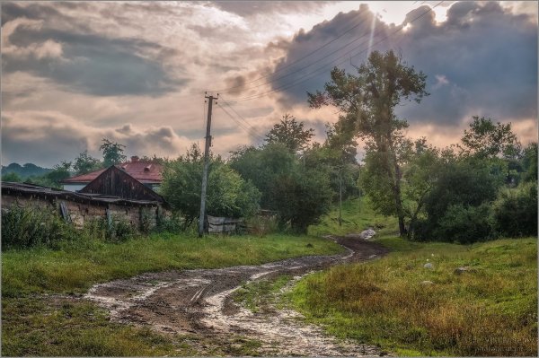 Ливень в деревне