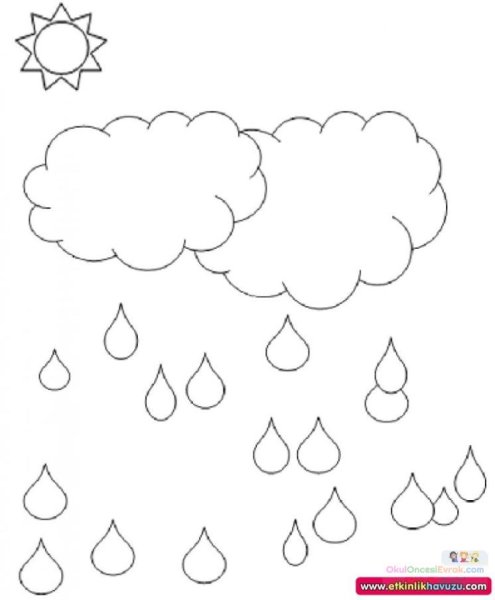 Дождь раскраска для детей