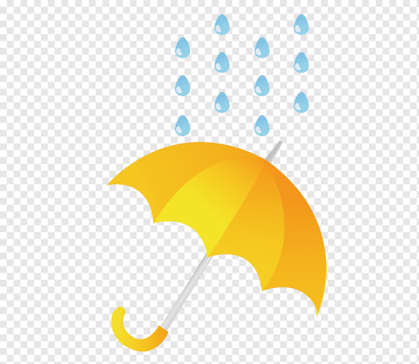 Зонтик и дождик на прозрачном фоне