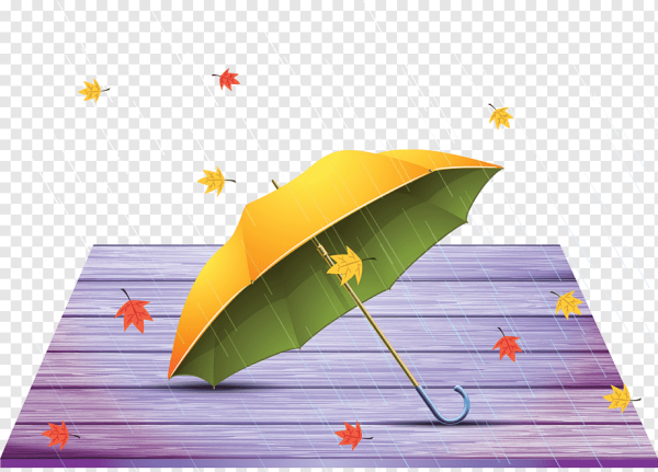 Осенний зонтик на прозрачном фоне