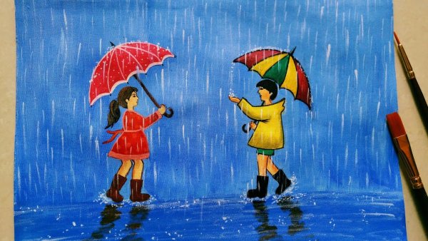 Нарисовать дождь