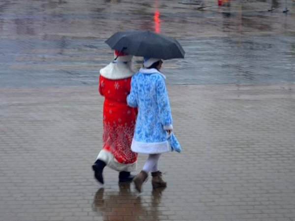 Дед Мороз под дождем