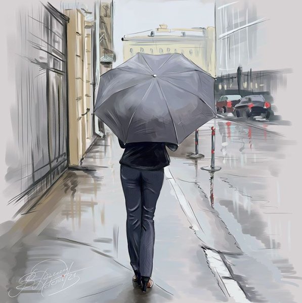 Человек под зонтом