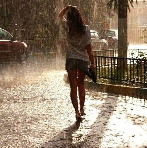 Девушка под дождем