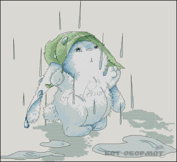 Зайчик под дождем