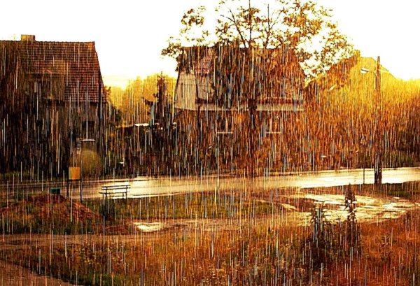 Домик под дождем