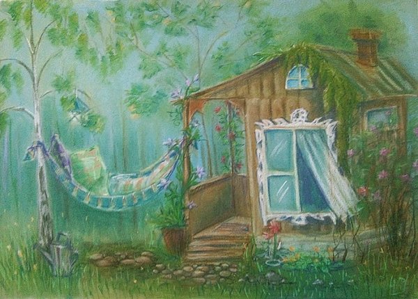 Летний домик рисунок