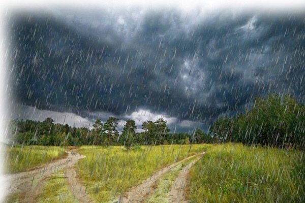 Гроза и ливень летом