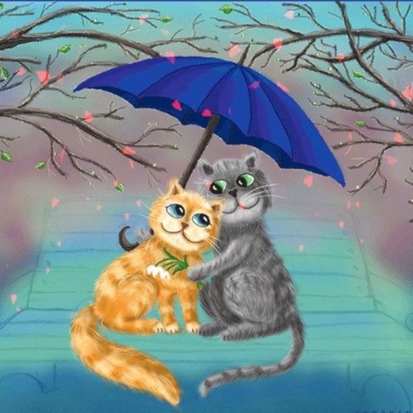 Кошка под зонтом