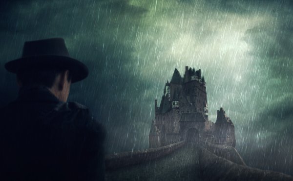 Замок под дождем
