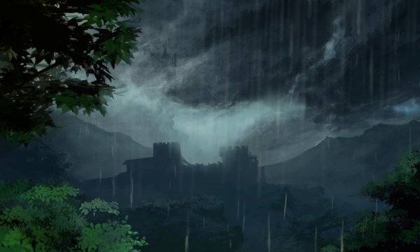 Дождь мрачно