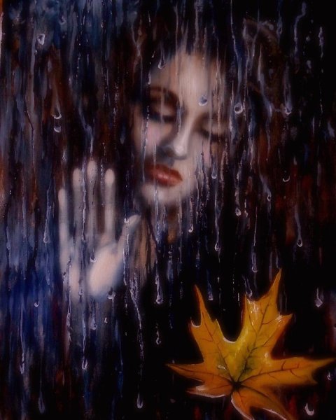 Дождь осенний и девушка