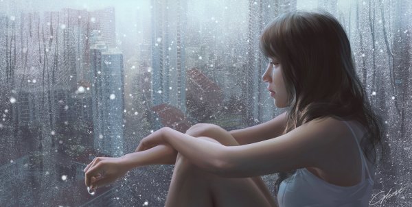 Девушка грустит