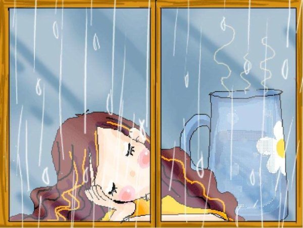 Нарисовать дождь за окном