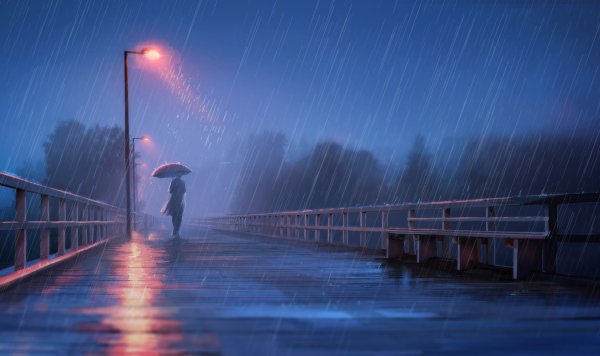 Девушка мост и дождь