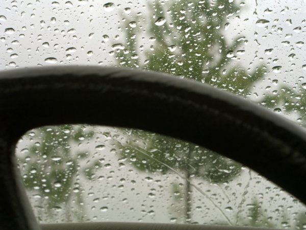 Дождевые капли на лобовухе авто