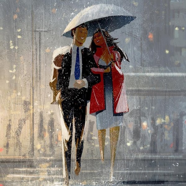 Влюбленные дождь