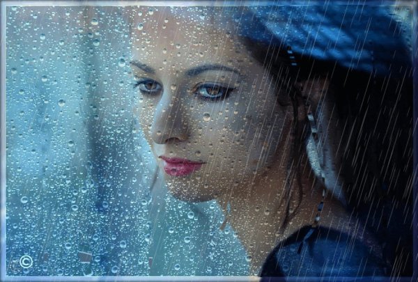 Девушка дождь счастье