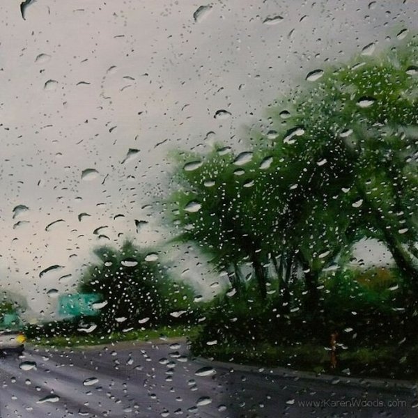 Дождливое окно машины