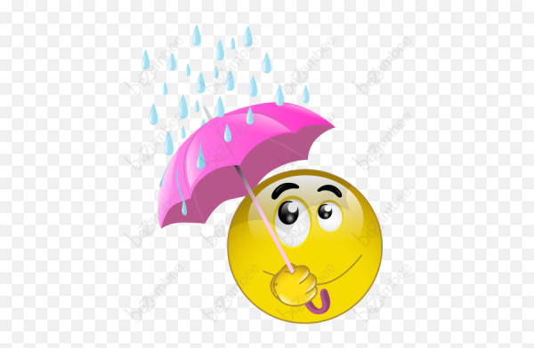 Смайлик с зонтиком