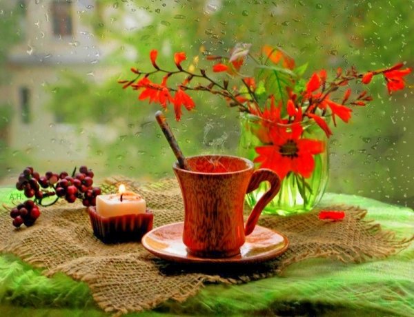 Осень дождь чай