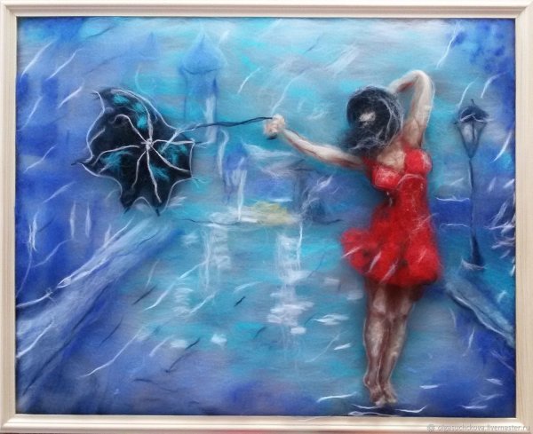 Танцующая под дождем картина