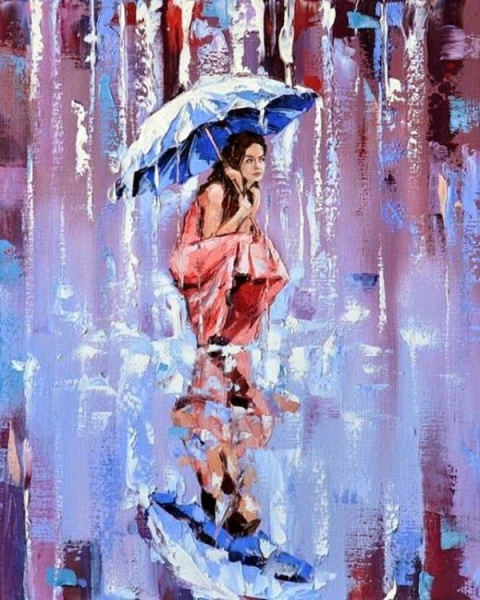 Александр Гунин картины девушка с зонтом