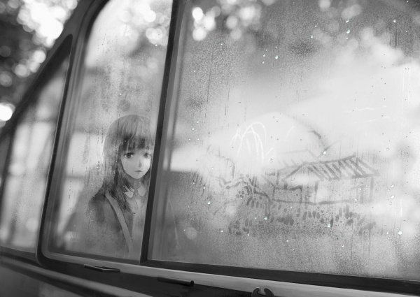 Аниме окно дождь