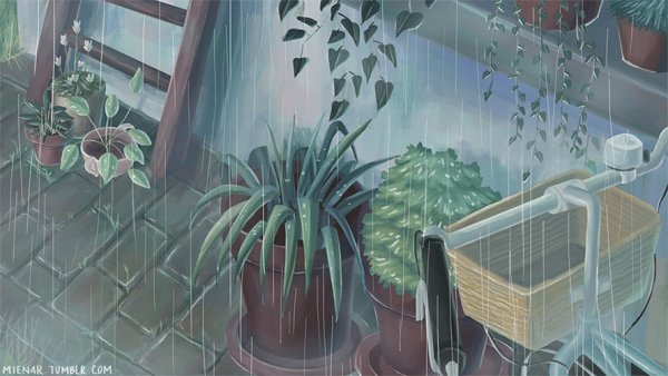 Аниме Эстетика дождь