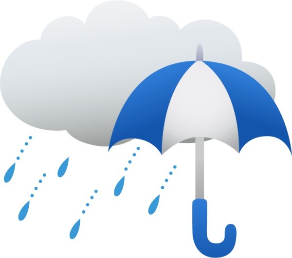 Тучка с дождем и зонтиком