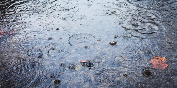 Вода на асфальте после дождя