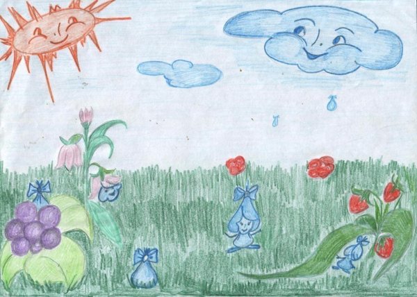 Рисунок Луга для детей