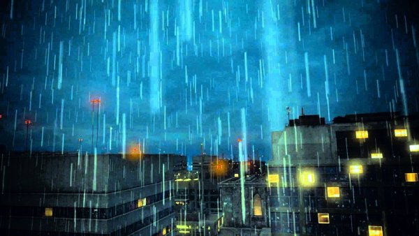 Ночной город под дождем