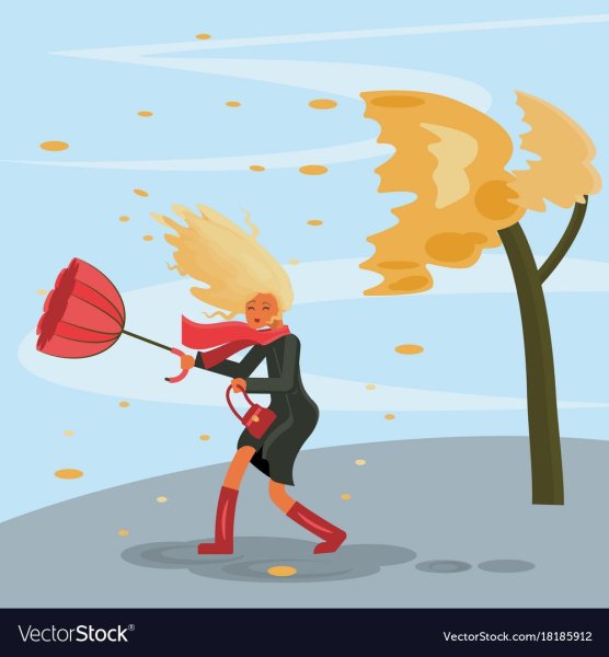 Сильный ветер иллюстрация