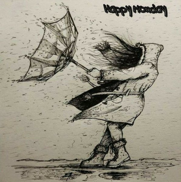 Сильный ветер иллюстрация