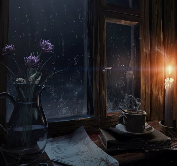 Луна свечи ночь