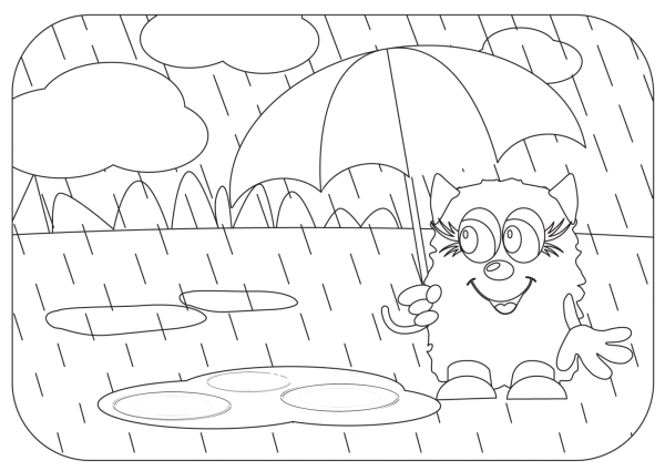Дождик раскраска для детей