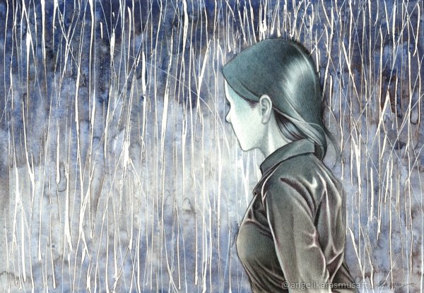 Девушка с красным зонтом