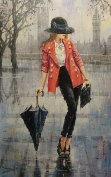 Женщина под зонтом