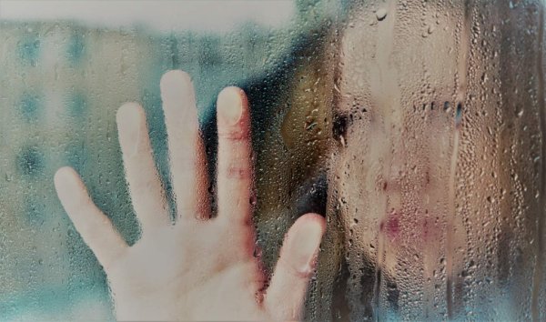 Ладонь на мокром стекле