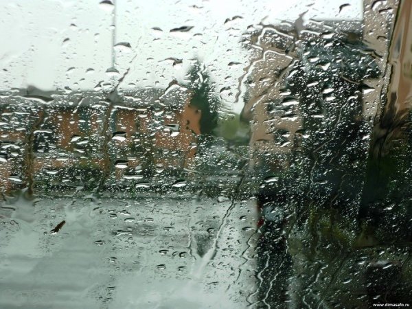 Дождь через окно