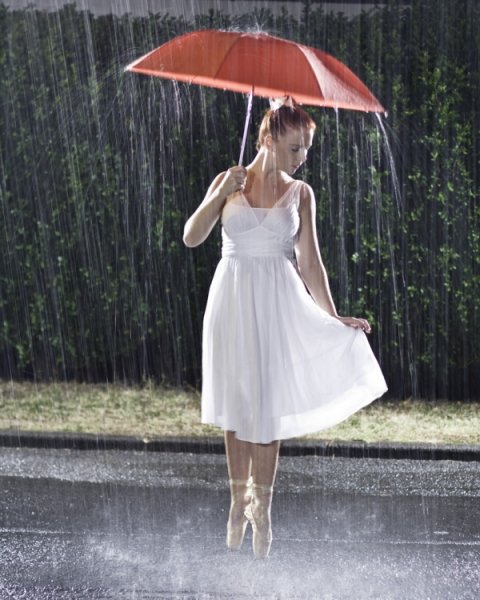 Летний дождь под зонтом