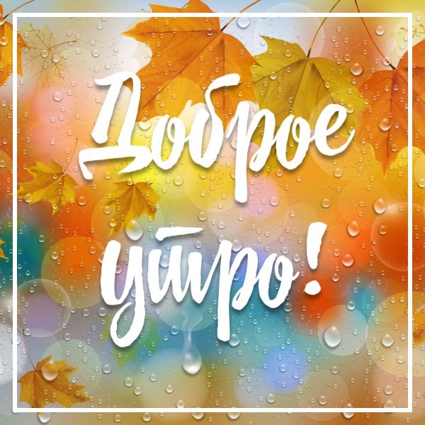 Доброе утро осень дождь с надписью