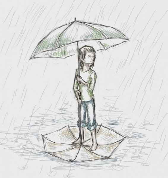 Наброски людей с зонтом