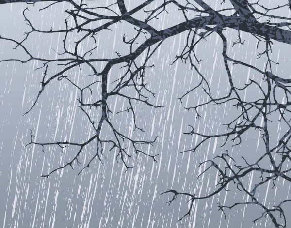 Серый дождик черными и белыми красками