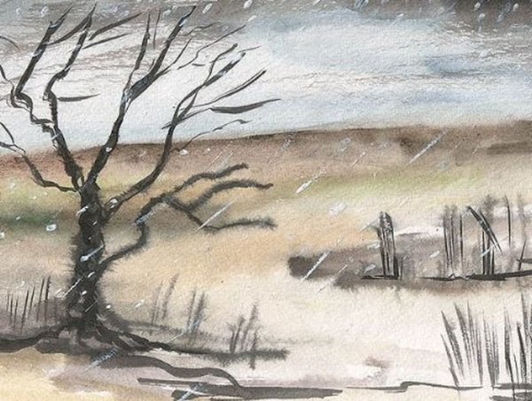 Рисование поздняя осень